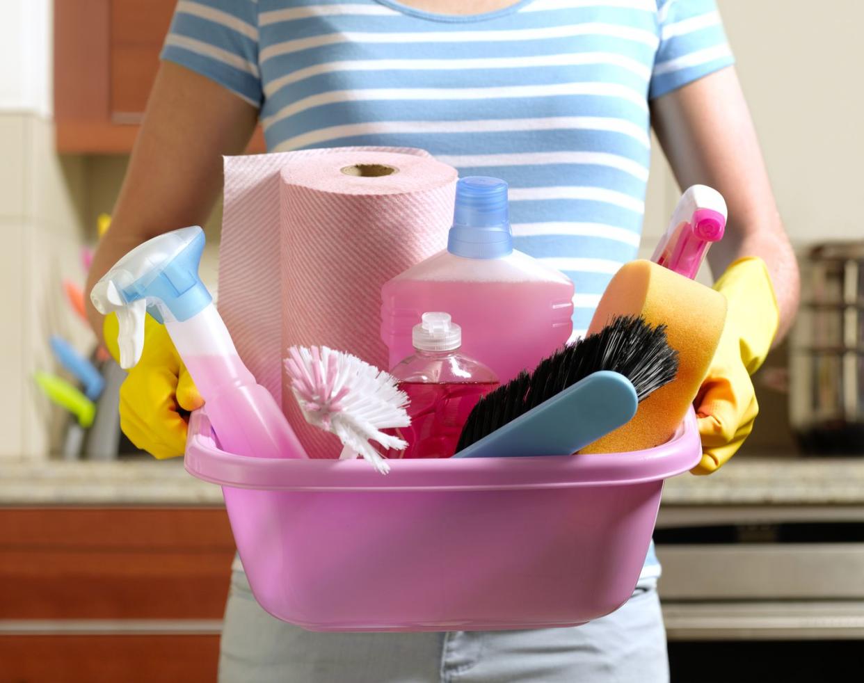 How to clean your house. Collect cleaning supplies