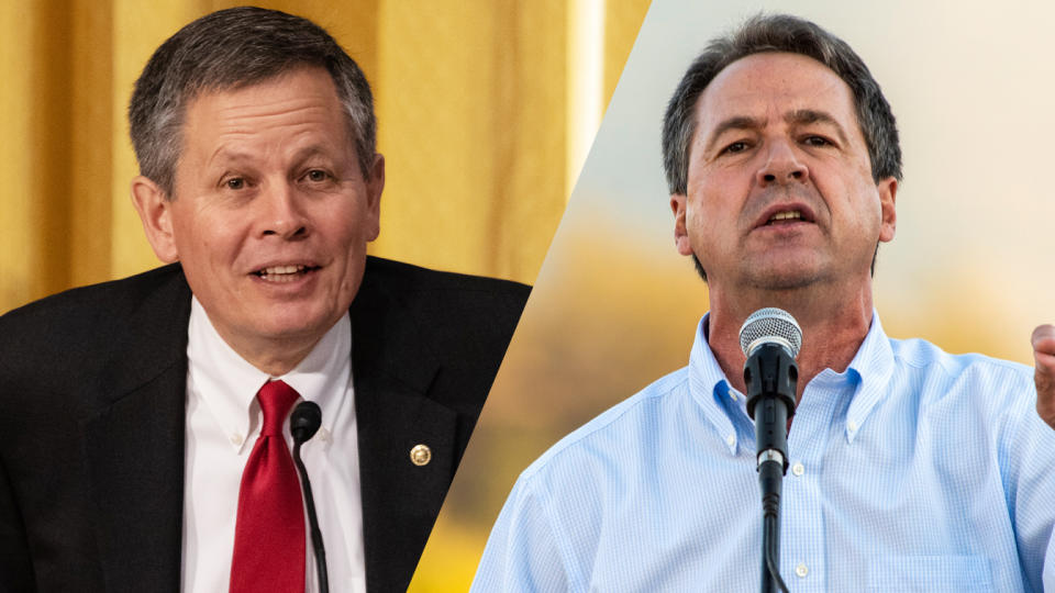 Senator Steve Daines (R - MT)/Montana democratic Governor Steve Bullock (Cheriss May/NurPhoto via Getty Images; William Campbell/Getty Images)