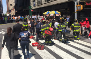 The scene of a deadly crash in New York City's Times Square on Thursday.