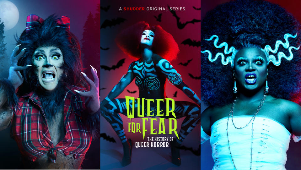Shudder Queer for Fear a history of queer horror, werewolf, vampire and bride of frankestein for trailer article