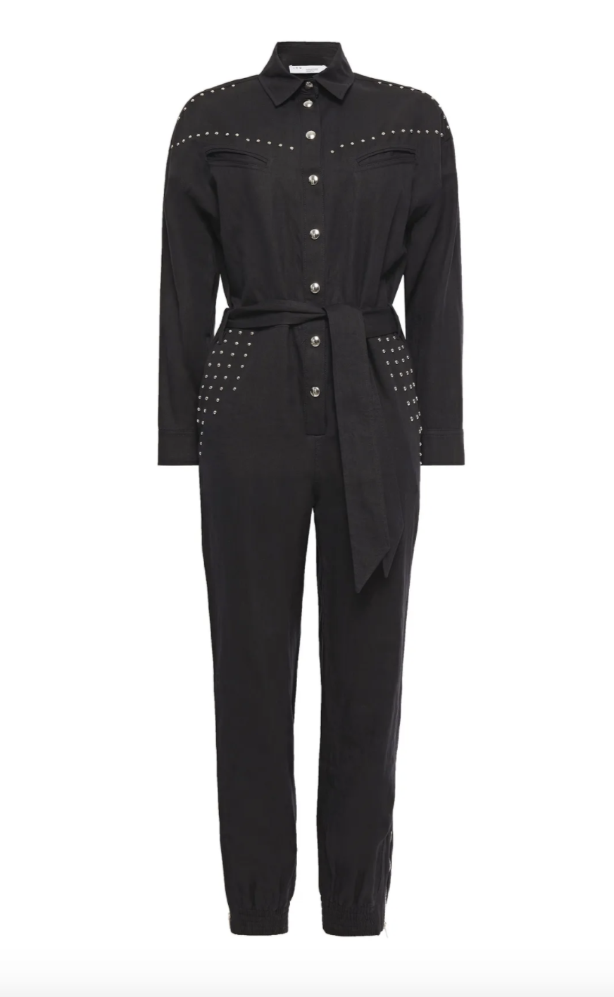 16) Nicely Cropped Studded Linen and Cotton-Blend Jumpsuit