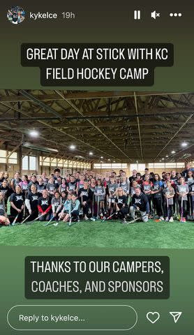 <p>Kylie Kelce/Instagram</p> Kylie Kelce Puts on Field Hockey Clinic for Kansas City Kids