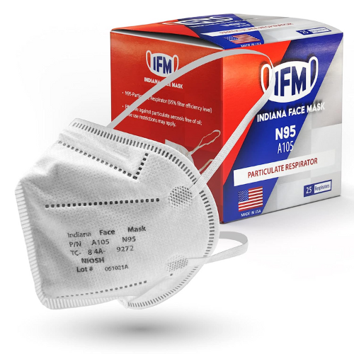 IFM INDIANA FACE MASK N95 Respirator Masks against white background