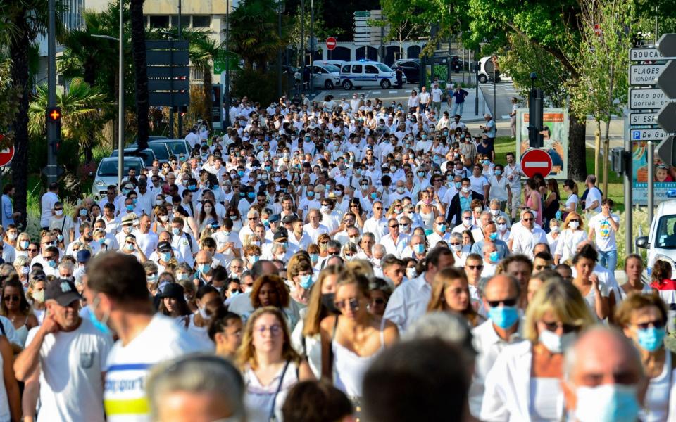 Thousands of people participated in a white march as a tribute to French bus driver Philippe Monguillot in Bayonne - CAROLINE BLUMBERG/EPA-EFE/Shutterstock