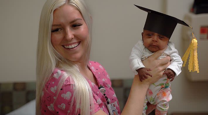 Saybie spent five months in the neonatal intensive care unit - Kim Norby was one of the nurses caring for her. ('Sharp Mary Birch Hospital for Women & Newborns')