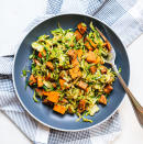 <p>Apple-flavored chicken sausage adds flavor and protein in this quick dinner hash that uses a bag of shaved Brussels sprouts as its hearty, high-fiber base. Steaming the cubed sweet potatoes in the microwave cuts way down on total cook time. <a href="https://www.eatingwell.com/recipe/7889838/3-ingredient-sweet-potato-brussels-sprout-hash-with-apple-chicken-sausage/" rel="nofollow noopener" target="_blank" data-ylk="slk:View Recipe;elm:context_link;itc:0;sec:content-canvas" class="link ">View Recipe</a></p>