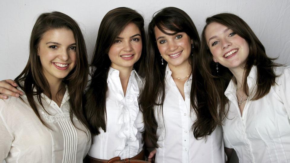 Daisy Chute, Melanie Nakhla, Laura Wright and Charlotte Ritchie in the music group All Angels