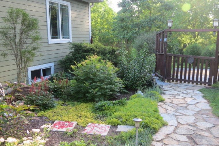 Attractive deer fencing is a requirement for this Zikes Road garden. Photo by Carrol Krause