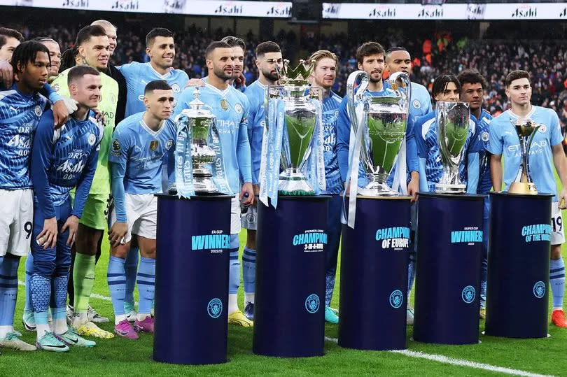 Manchester City won the treble last season but have 115 Premier League charges against them