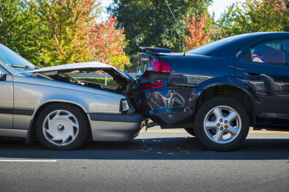 Auto accident involving two cars on a city street; Shutterstock ID 157986236; Cost Ctr: m71071199900; Manager: Tim Neesom; Email: brenda.carroll@cbc.ca; Project: Cataloguing