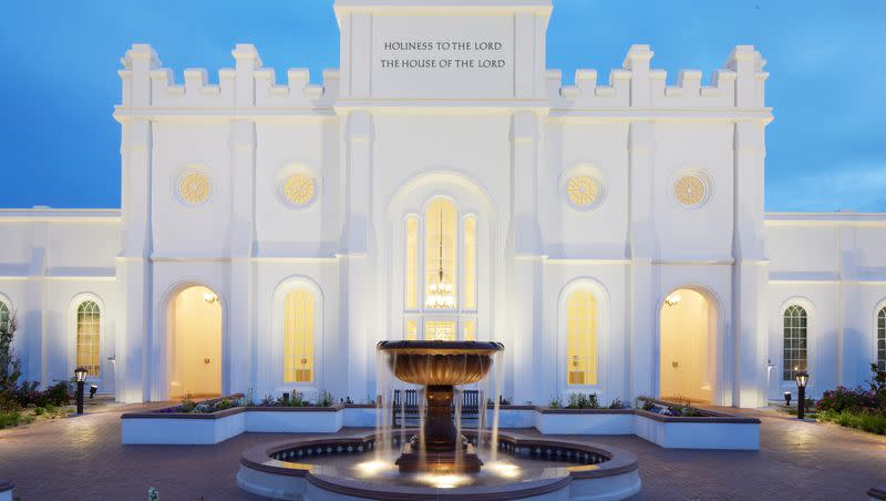 An image of the renovated St. George Utah Temple. A public open house for the pioneer-era temple begins Sept. 15. The Church of Jesus Christ of Latter-day Saints released the first photos from inside the renovated temple on Wednesday, Sept. 6, 2023. 