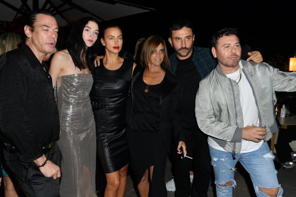 Marcus Piggott, Mariacarla Boscono, Irina Shayk, Carine Roitfeld, Riccardo Tisci and Mert Alas at the launch of CR Fashion Book Parade Issue in partnership with Grey Goose (Getty Images)