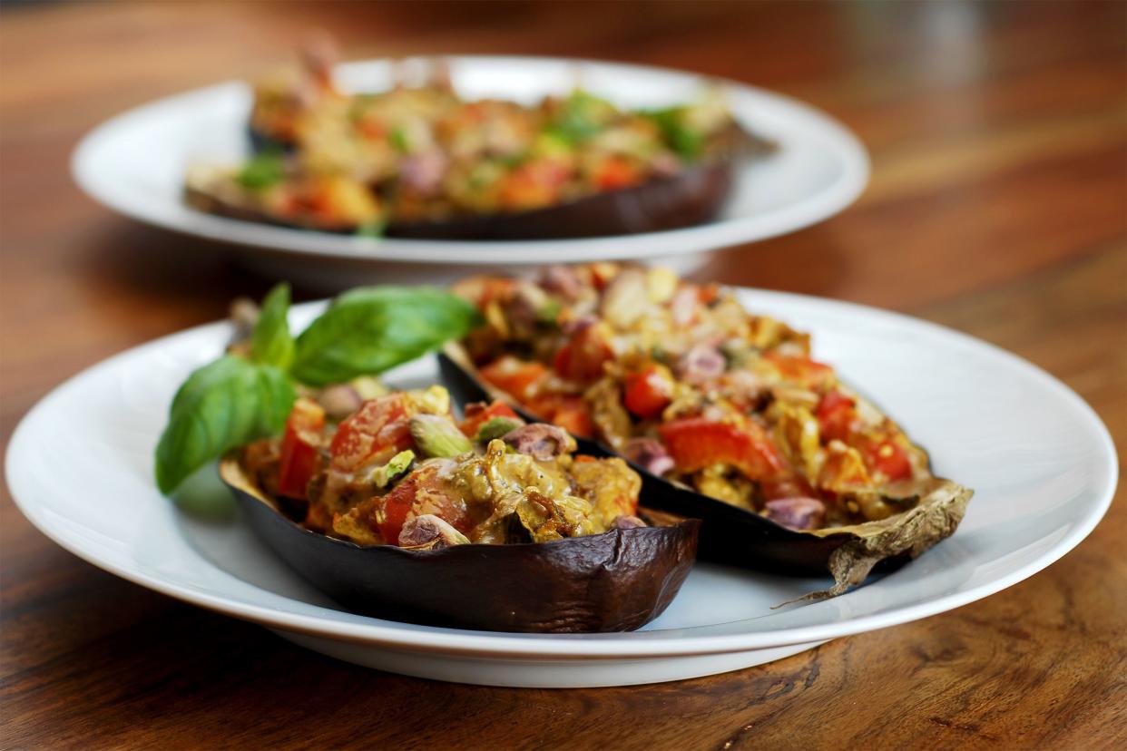 Grilled Stuffed Eggplant