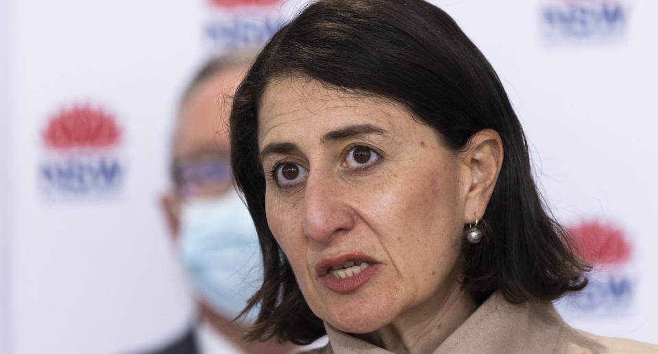 NSW Premier Gladys Berejiklian speaks to the media during a COVID-19 update and press conference in Sydney, Tuesday, August 3, 2021. Source: AAP