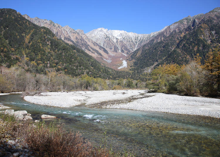 從上高地所望見的「穗高連峰」