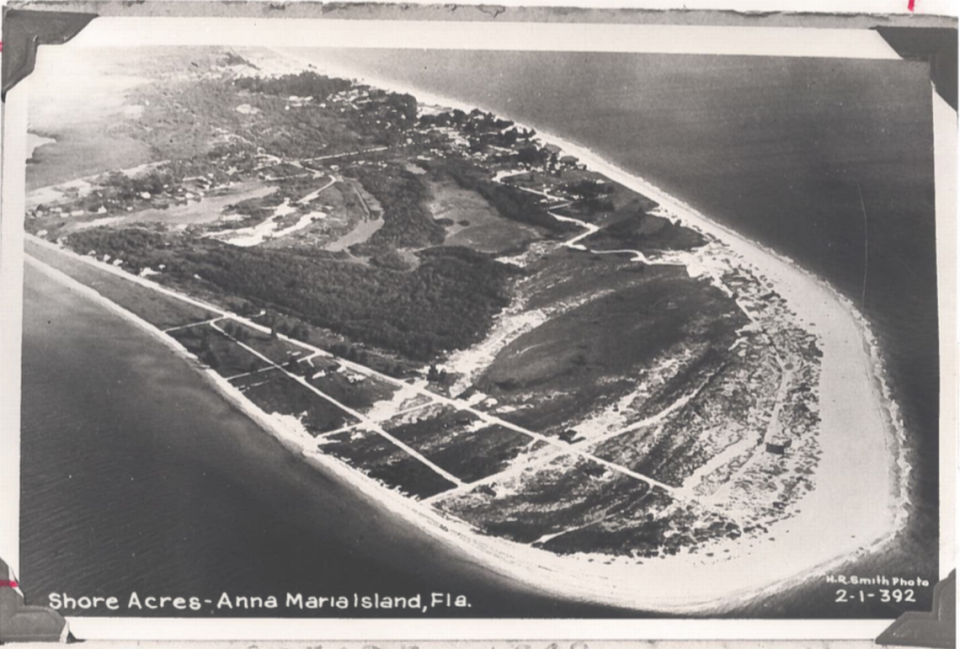 Aerial photo of Shore Acres on Anna Maria Island in the early 1900s.