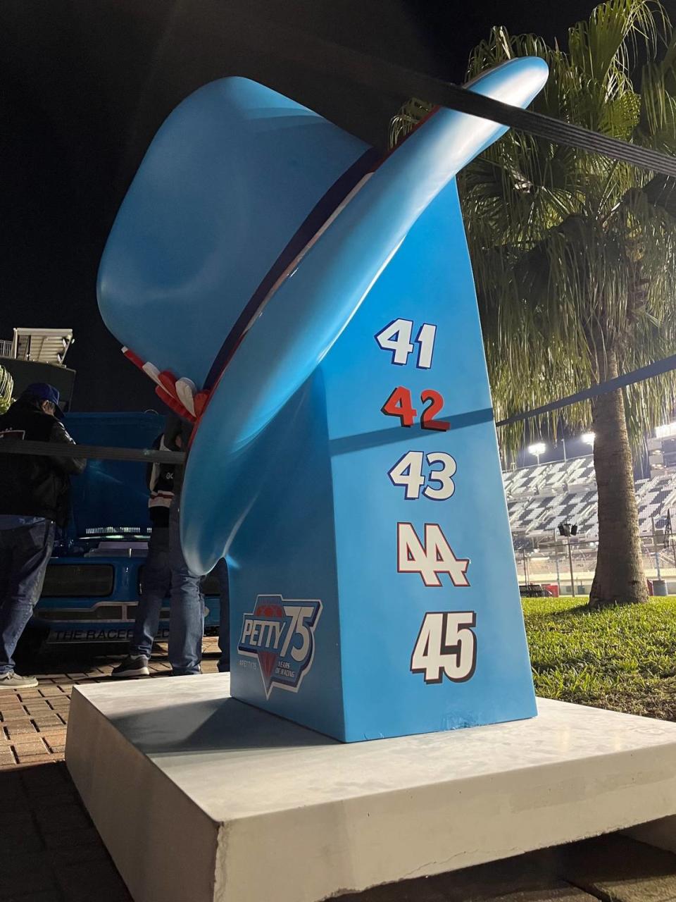 Richard Petty, now 86, will have a statue of his iconic cowboy hat at 28 tracks this year in honor of his family’s 75 years in NASCAR. Shane Connuck/The Charlotte Observer