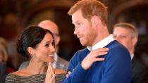 <p> Prince Harry might have been born into the world of royalty - with its rules and protocols - but he clearly needs to take some lessons in masking his true feelings from his wife. </p> <p> Meghan Markle showed off the skills picked up on the set of Suits as she and Harry were confronted with something surprising. </p> <p> Harry's the goofy one here, but there's something undeniably amusing about Meghan's poker face in contrast. </p>
