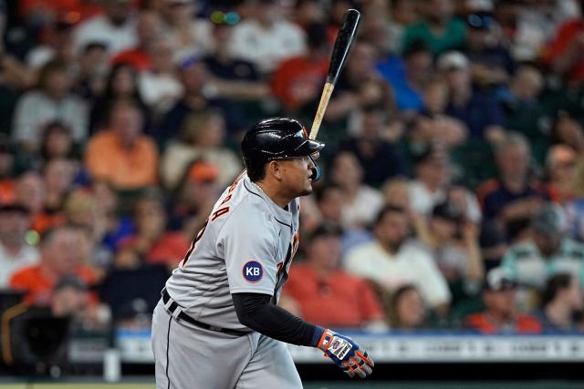 Tigers LIVE 4.5.23: Miguel Cabrera, Miguel Cabrera, Detroit Tigers,  Houston Astros, We hear from Miguel Cabrera, who wasn't in the lineup  Wednesday but was honored by the Astros. #RepDetroit