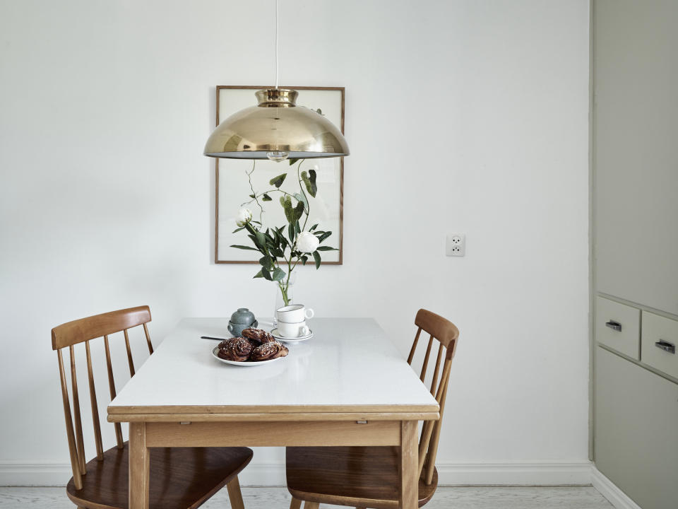 a kitchen table that seats two