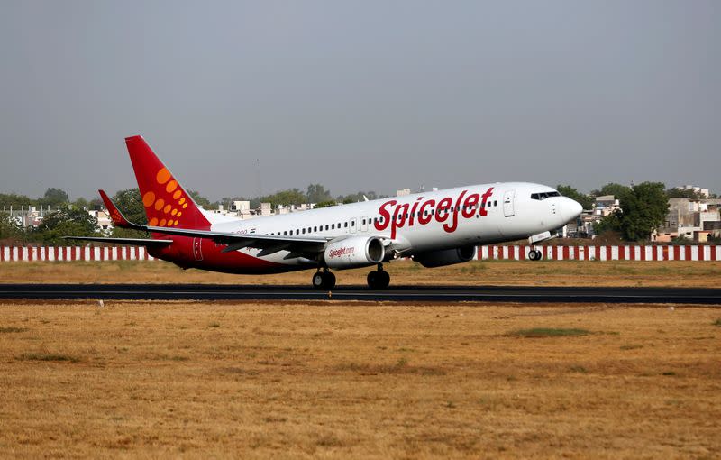 A SpiceJet Boeing 737 passenger aircraft takes off from Sardar Vallabhbhai Patel international airport in Ahmedabad