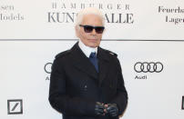The white starch collars made up Karl's iconic look and he would even wear them on sunny holidays in St Tropez as he believed that they were good for his posture. Brad Kroenig said that he never saw Lagerfeld wearing anything else.