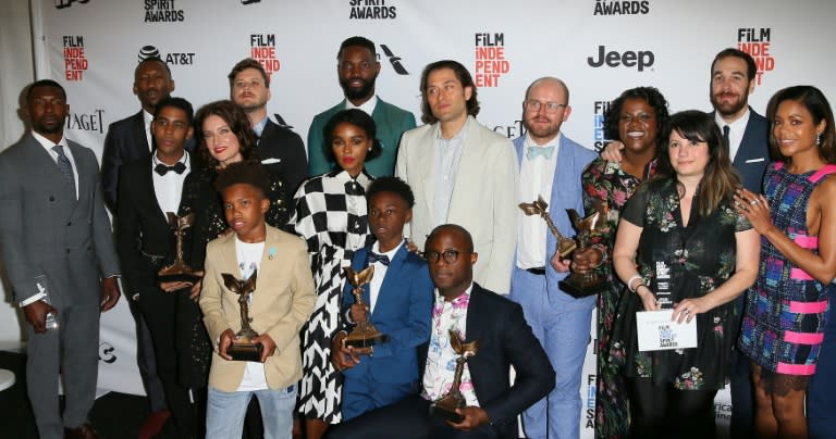 The cast of "Moonlight": the coming of age film picks up six Spirit Awards including the Robert Altman achievement award