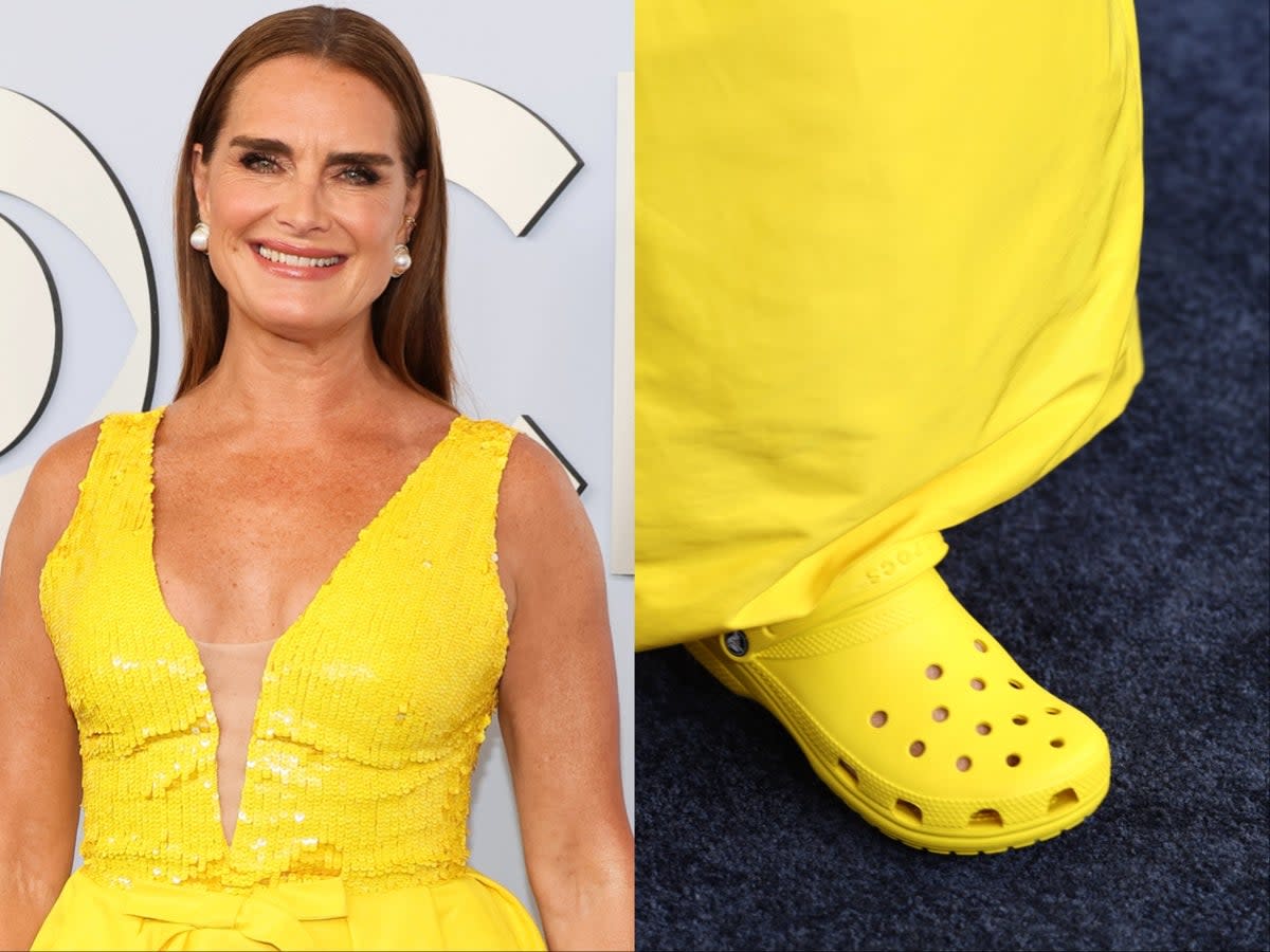 Brooke Shields wears yellow Crocs to 2024 Tony Awards (Getty Images)