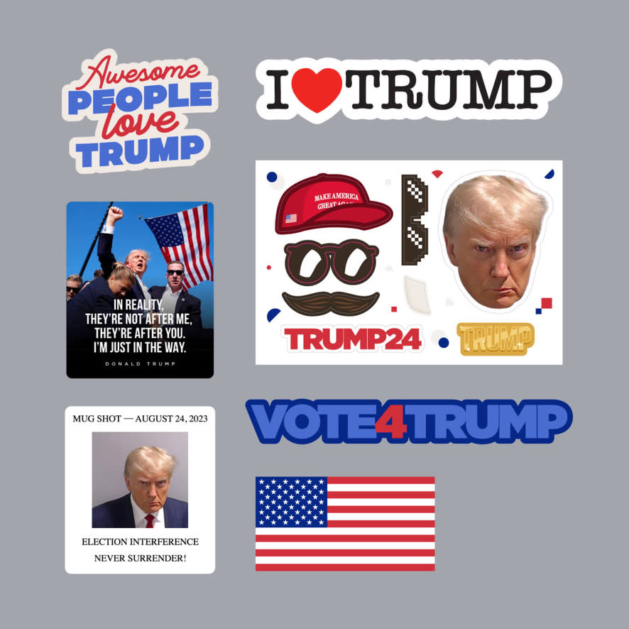 Trump 2024 Sticker Pack, exclusively from StickerPAC by Sticker Mule.