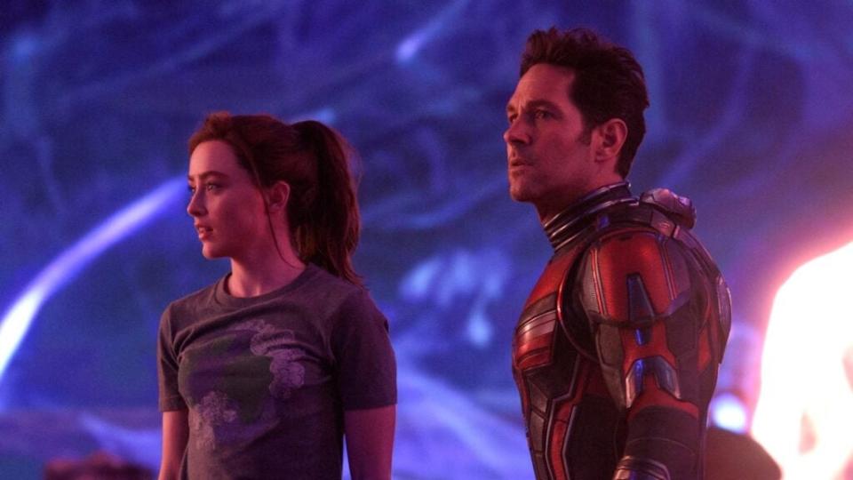 (L-R): Kathryn Newton as Cassandra "Cassie" Lang and Paul Rudd as Scott Lang/Ant-Man in Marvel Studios' ANT-MAN AND THE WASP: QUANTUMANIA.