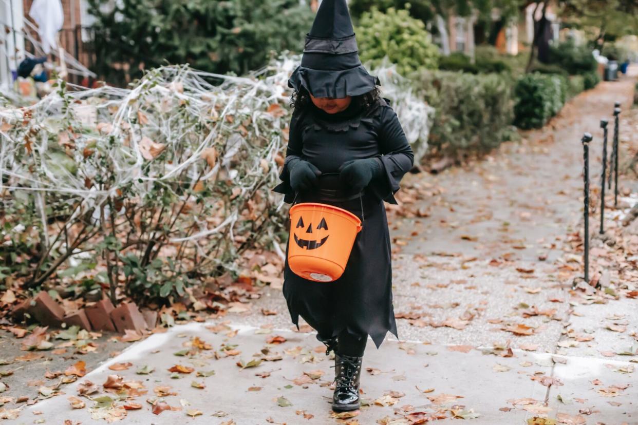 girl dressed for Halloween