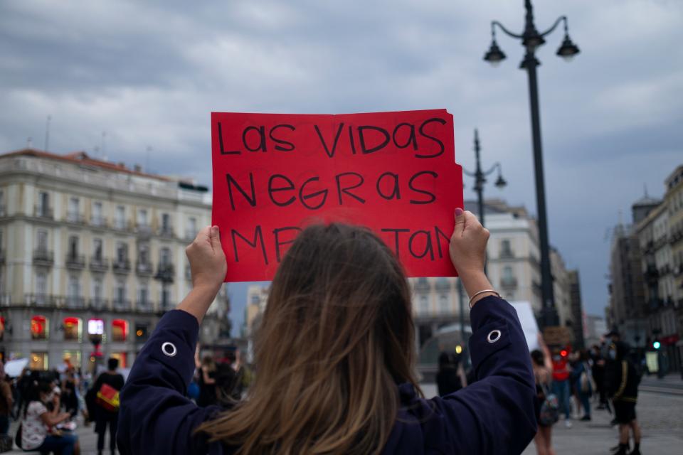 <h1 class="title">George Floyd Protest In Madrid</h1><cite class="credit">Getty Images</cite>