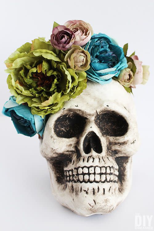 Skull Floral Arrangement Centerpiece