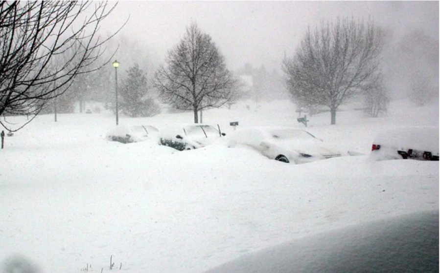 Heavy snow and drifting during the Groundhog Day Blizzard