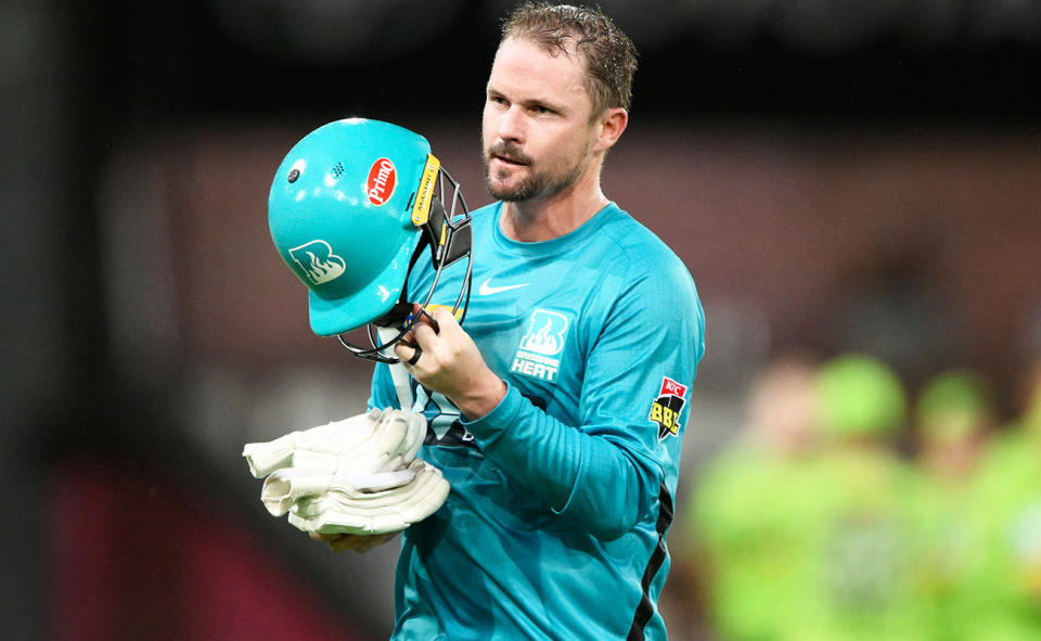 Colin Munro, pictured here after his dismissal in the Brisbane Heat's loss to Sydney Thunder.