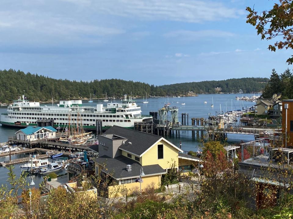 Touted as Òthe most scenic ferry ride in North America,Ó the Washington State Ferry boat arrives in Friday Harbor, San Juan Islands, Wash. Car ferries run year-round from Anacortes to several islands in the San Juan archipelago. 