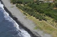 The shore on La Reunion where plane debris was found on July 29