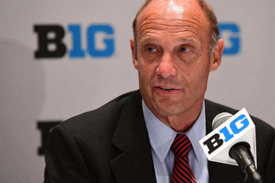 Nebraska head coach Mike Riley during the Big Ten football media day in 2017.