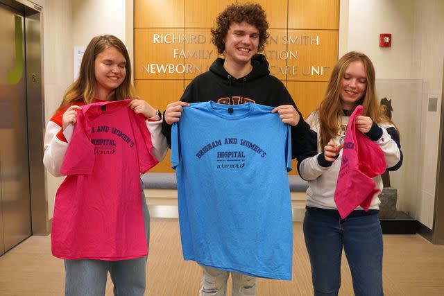 <p>Brigham and Women's Hospital</p> The college-bound Zelenchuk triplets during their recent visit to Brigham and Women's Hospital in Boston