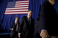 U.S. Trade Representative Robert Lighthizer arrives before President Donald Trump speaks to a Venezuelan American community at Florida Ocean Bank Convocation Center at Florida International University in Miami, Fla., Monday, Feb. 18, 2019, to speak out against President Nicolas Maduro's government and its socialist policies. (AP Photo/Andrew Harnik)