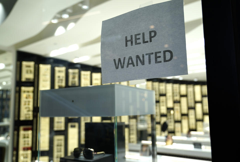 The Designer Eyes store in Brickell City Centre is one of thousands of retailers across the country in serious need of workers. - Credit: Lynne Sladky/AP