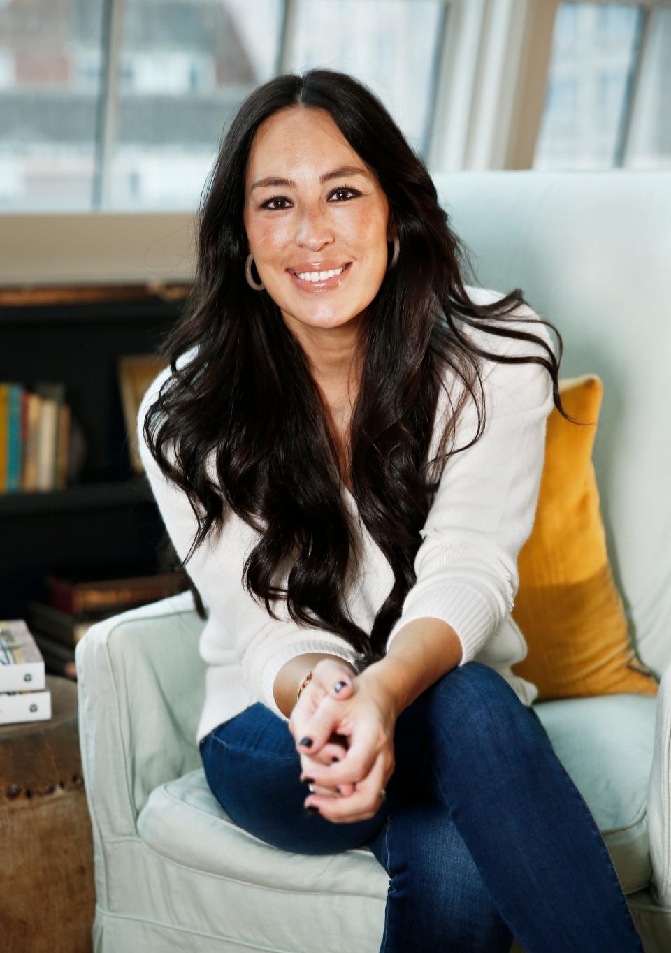 While Joanna Gaines, photographed in 2018,  previously strove for perfection as a way to assuage her insecurities, today she is confident about her self-worth.