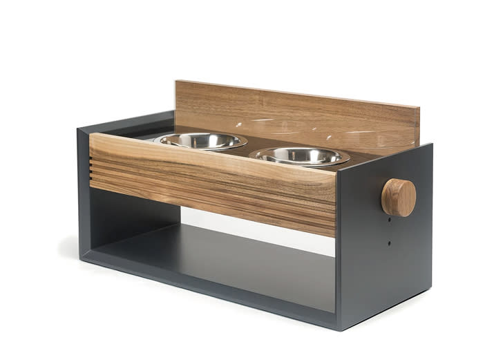 Custom Modern Elevated Dog Bowl Stand Mid-century Feeding Stand