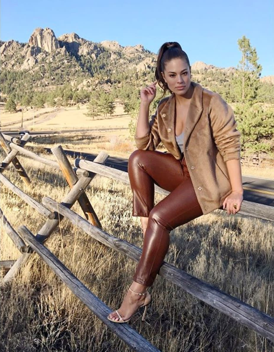 Model Ashley Graham enjoyed some gorgeous scenery while attending her sister's wedding festivities in Rocky Mountain National Park. "You can take the girl out of the country, but you can't take the country out of the girl," writes the Nebraska native. 