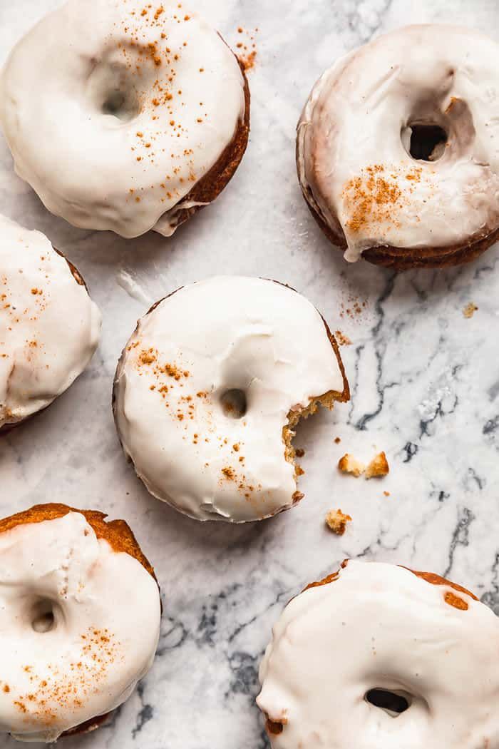 <p>If you can't wait to get your hands on a fresh cider doughnut every year, then you'll be obsessed with this pumpkin version too.</p><p><strong>Get the recipe at <a href="https://grandbaby-cakes.com/pumpkin-cider-doughnuts/" rel="nofollow noopener" target="_blank" data-ylk="slk:Grandbaby Cakes;elm:context_link;itc:0;sec:content-canvas" class="link ">Grandbaby Cakes</a>.</strong> </p>