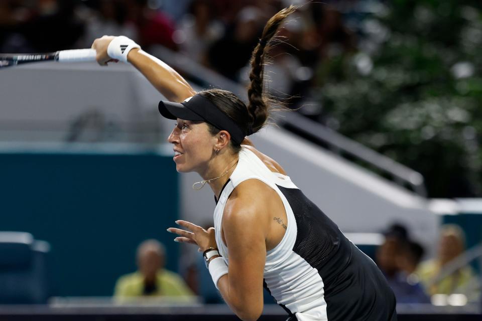 Boca Raton's Jessica Pegula advanced to the quarterfinals of the Miami Open in March.