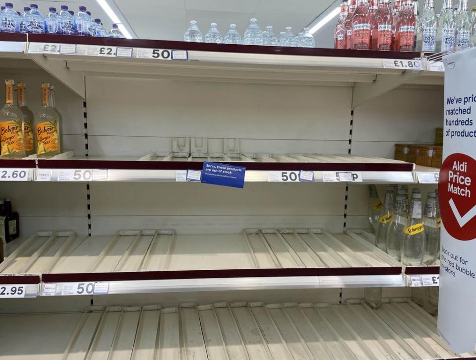 A shortage of delivery drivers has led to empty shelves in supermarkets (Peter Byrne/PA) (PA Wire)