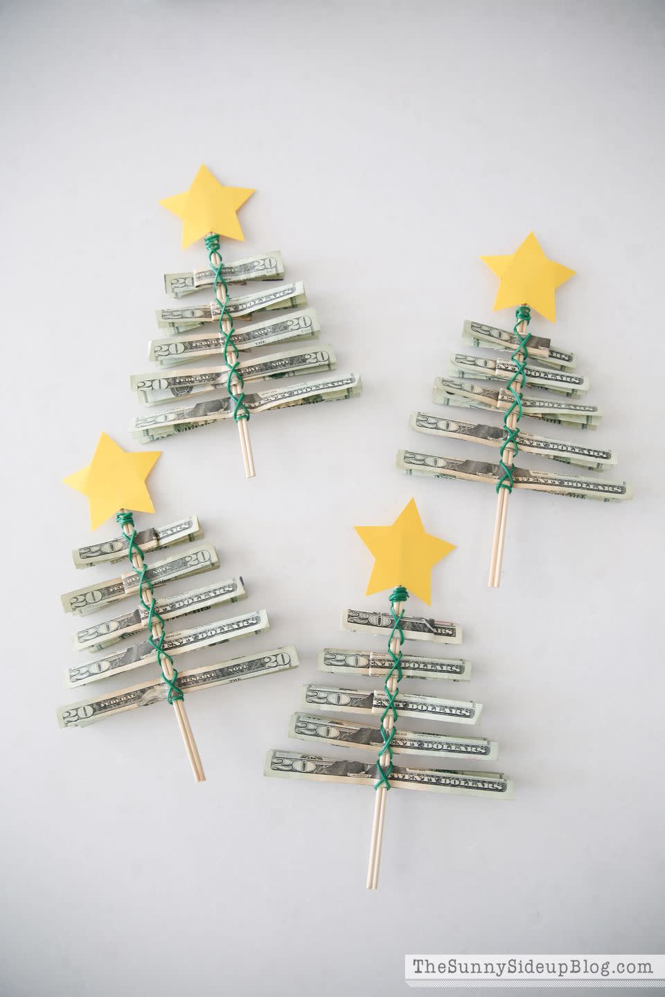 DIY Cash Christmas Trees