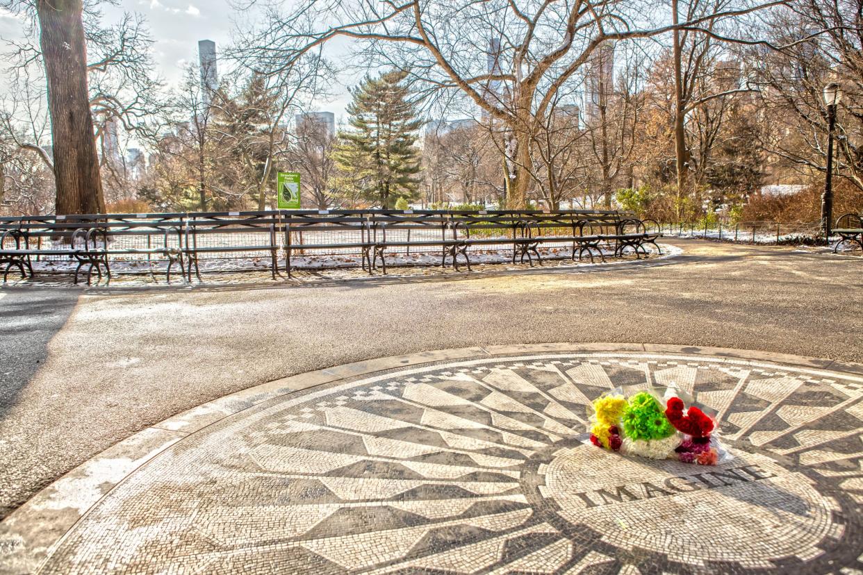 Imagine Strawberry Fields and Flowers in Central Park