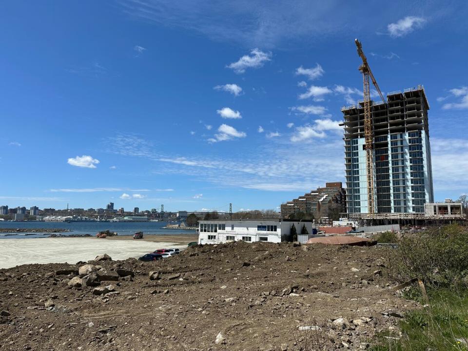 A building under construction at the King's Wharf project in Dartmouth, N.S., is shown on Monday, May 13, 2024.